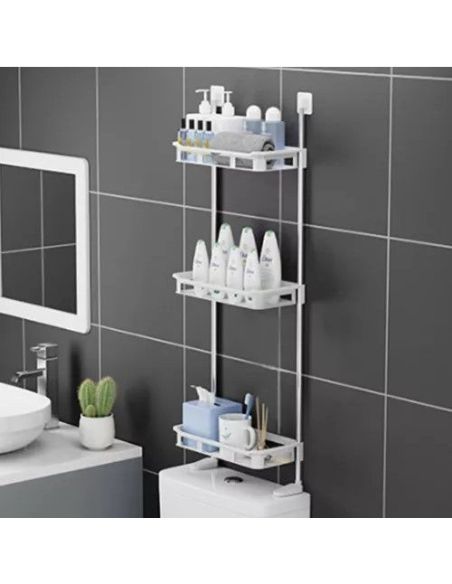 Organizator vas toaleta, suport baie, bucatarie, raft 3 polite, Elastix