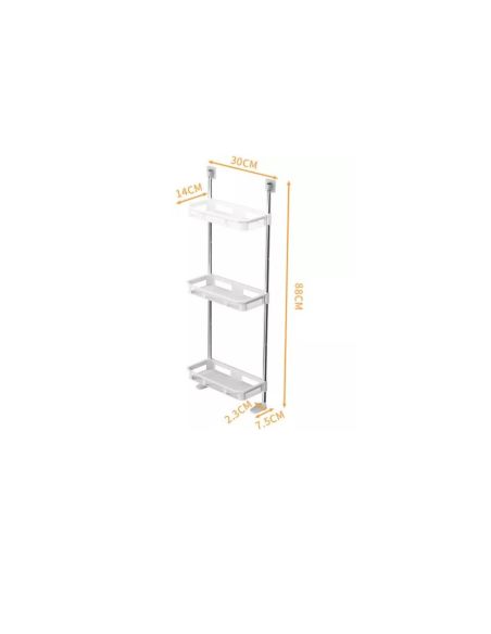 Organizator vas toaleta, suport baie, bucatarie, raft 3 polite, Elastix