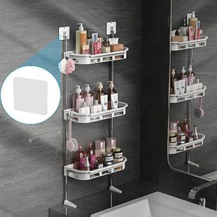 Organizator vas toaleta, suport baie, bucatarie, raft 3 polite, Elastix