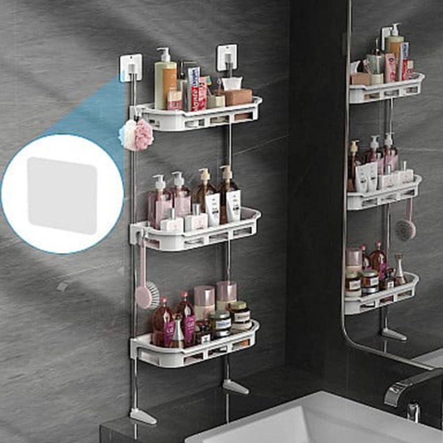 Organizator vas toaleta, suport baie, bucatarie, raft 3 polite, Elastix
