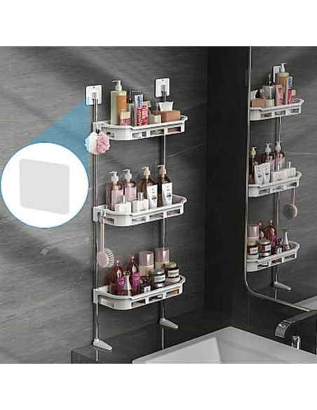Organizator vas toaleta, suport baie, bucatarie, raft 3 polite, Elastix