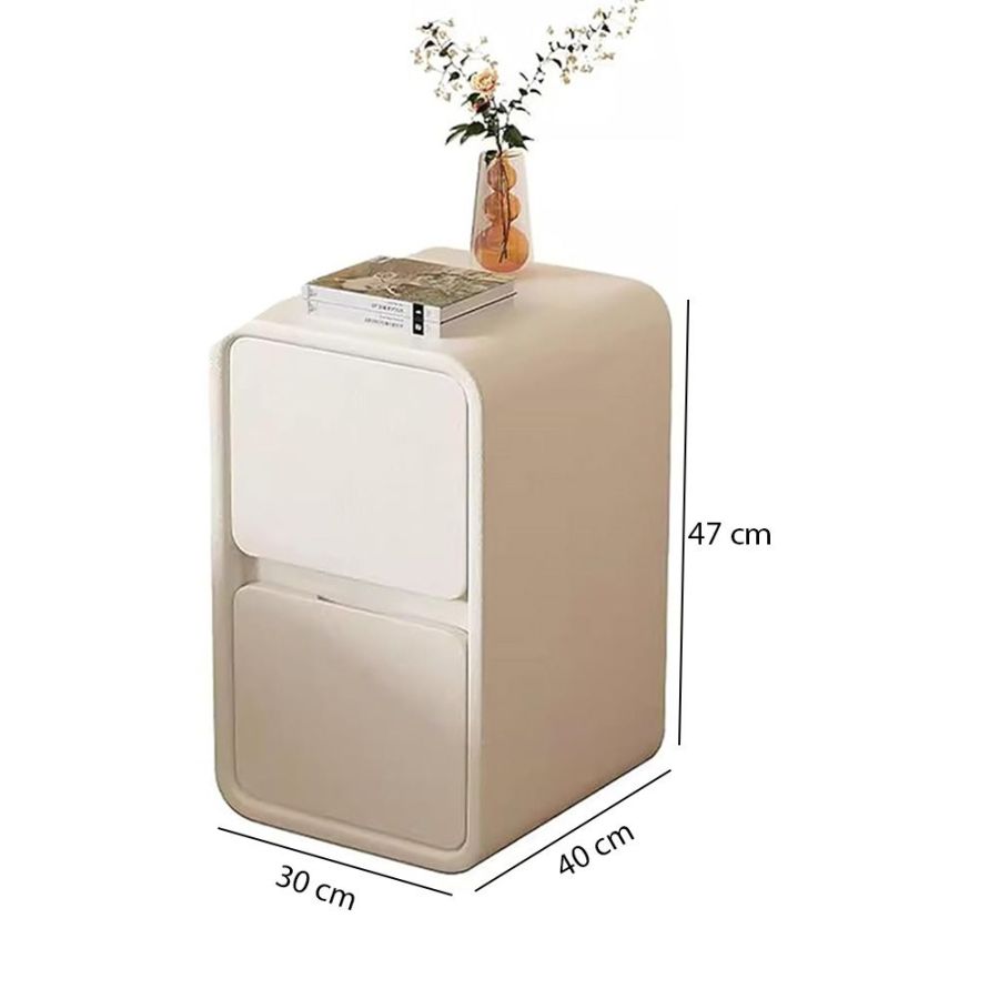 Noptiera lemn masiv si piele, noptiera alba,...