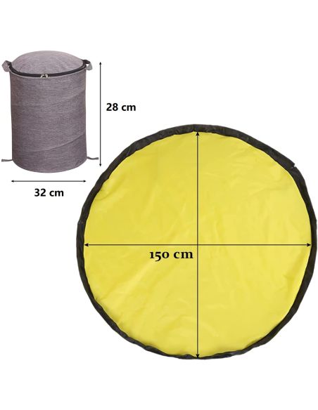 Cutie depozitare jucarii si covor pentru joaca, sac organizare jucarii Elastix