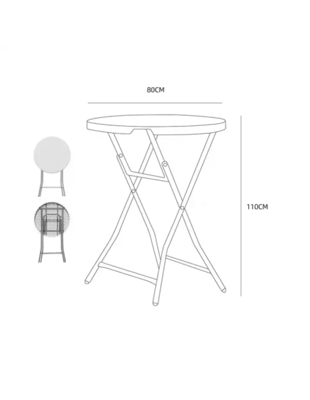 Masa cocktail 80 cm x 110 cm, masa evenimente, masa bar, masa pliabila, Elastix