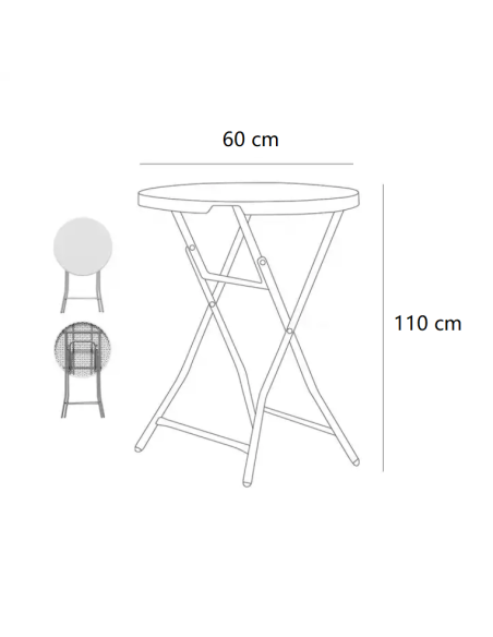 Masa cocktail 60 cm x 110 cm, masa evenimente, masa bar, masa pliabila, Elastix