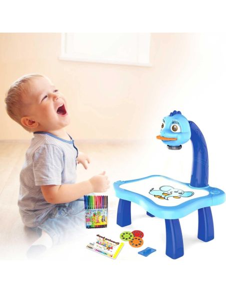 Masuta unicorn cu proiector pentru desenat, masa copii, masa activitati, Elastix