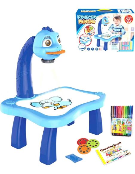 Masuta unicorn cu proiector pentru desenat, masa copii, masa activitati, Elastix