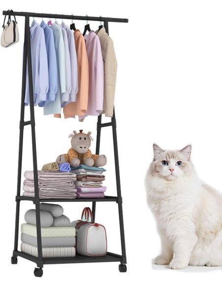 Organizator vintage pentru haine, suport negru pentru haine, raft haine, Elastix