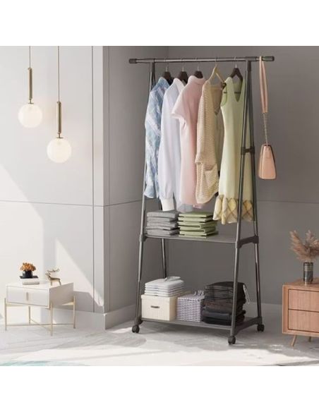 Organizator vintage pentru haine, suport negru pentru haine, raft haine, Elastix