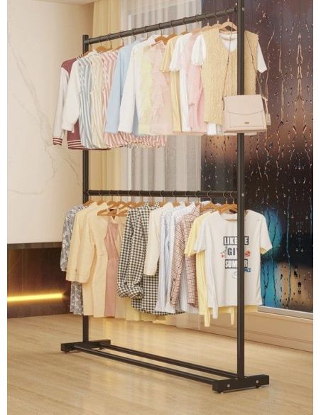 Organizator pentru haine, stender haine, suport umerase, raft dublu pentru haine, Elastix