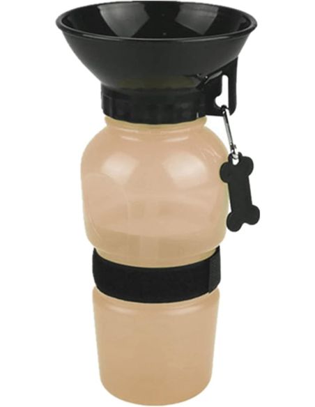 Sticla apa portabila catei, sticla cu bol pentru caini, Elastix