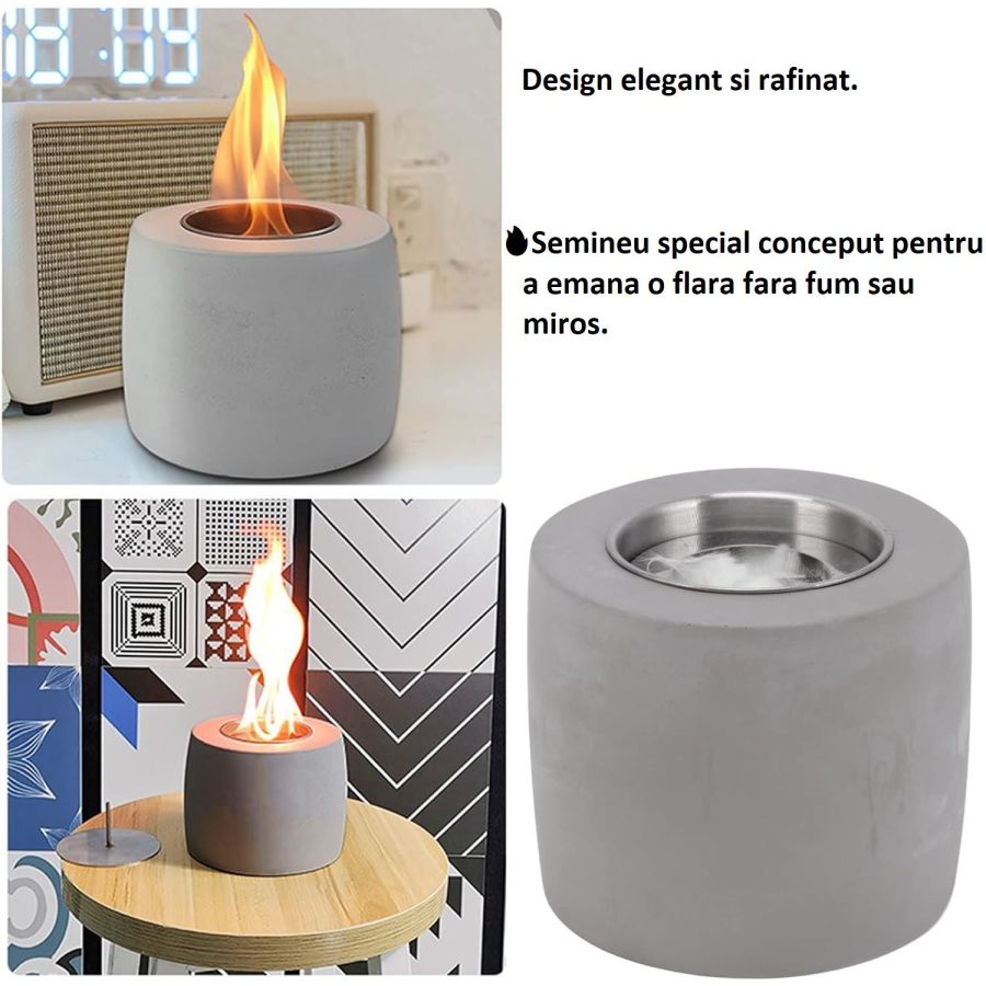 Semineu de masa din beton, semineu de birou,...