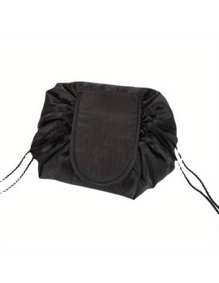 Geanta neagra pentru cosmetice, geanta make-up 2 in 1, portfard, saculet cosmetice, Elastix