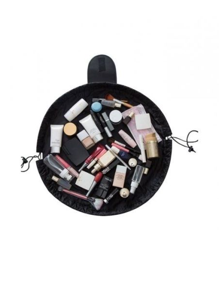 Geanta neagra pentru cosmetice, geanta make-up 2 in 1, portfard, saculet cosmetice, Elastix