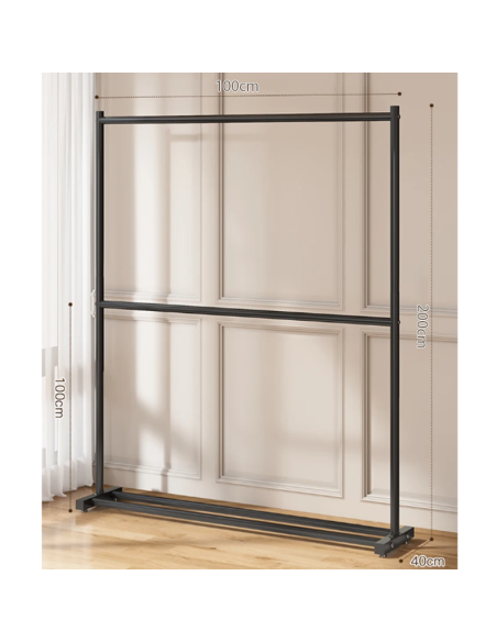 Organizator pentru haine, stender haine, suport umerase, raft dublu pentru haine, Elastix