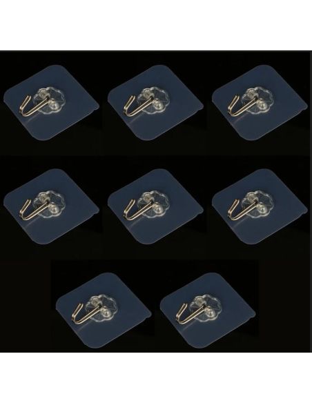 Set 8 carlige reutilizabile si ultra rezistente, carlige multifunctionale, Elastix