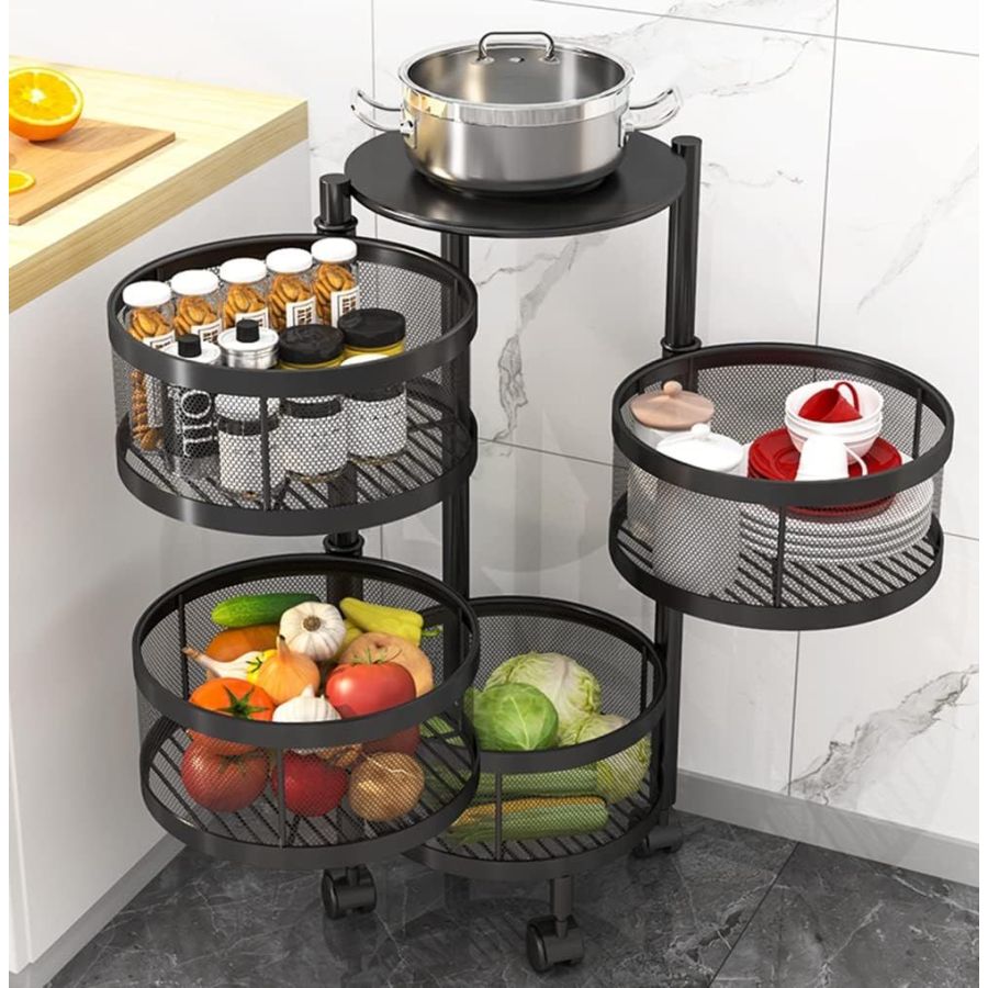 Raft metalic rotativ 4 etaje Pantry Pro,...