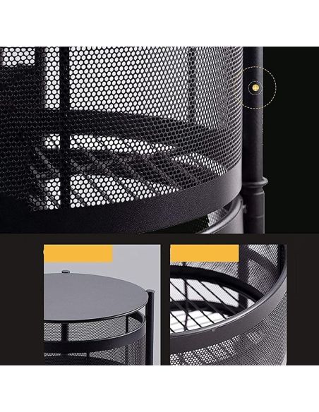 Raft metalic rotativ 4 etaje Pantry Pro, organizator bucatarie, Elastix