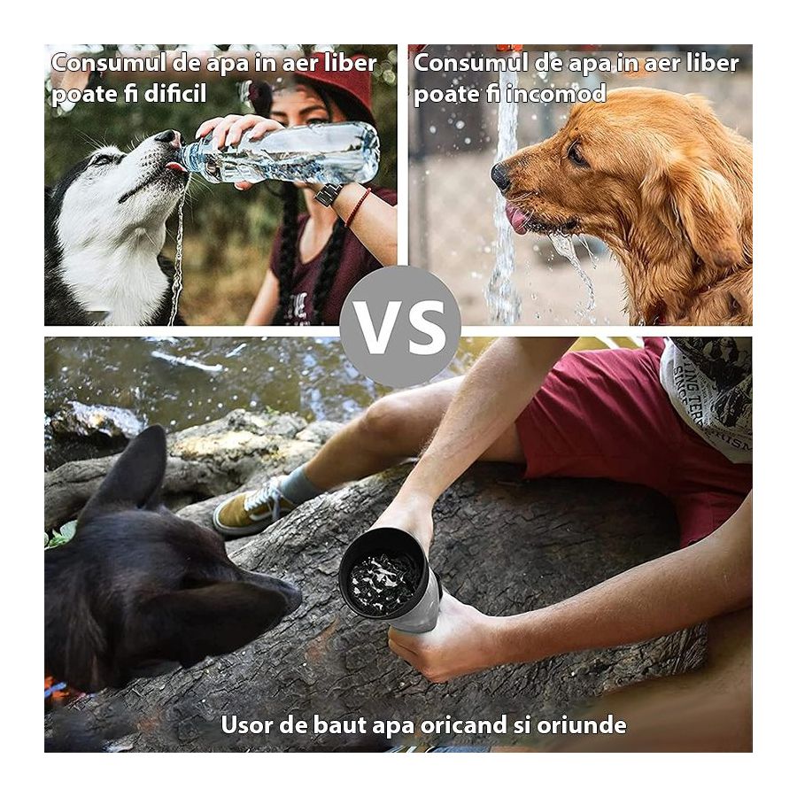 Sticla apa portabila catei, sticla cu bol...