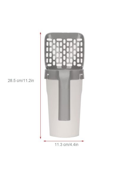 Lopatica cu saculeti pentru litiera, lopatica cu recipient, lopatica litiera, curatator litiere, Elastix