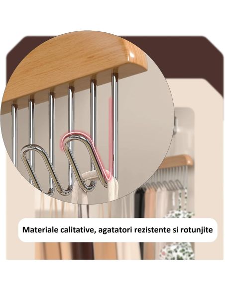 Umeras cu 8 carlige, umeras cravate, umeras premium, umeras multifunctional, Elastix