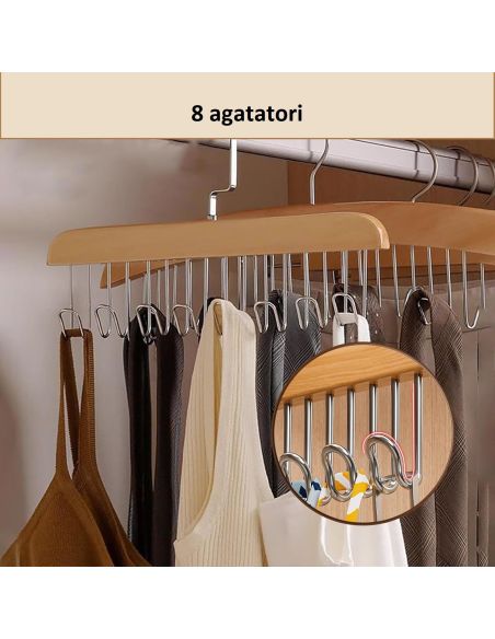 Umeras cu 8 carlige, umeras cravate, umeras premium, umeras multifunctional, Elastix