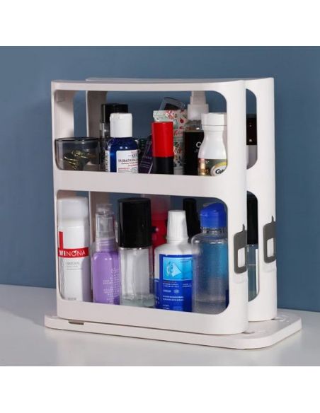Organizator rotativ, raft dublu, organizator condimente, organizator cosmetice,  Elastix