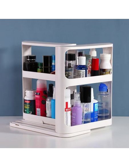 Organizator rotativ, raft dublu, organizator condimente, organizator cosmetice,  Elastix