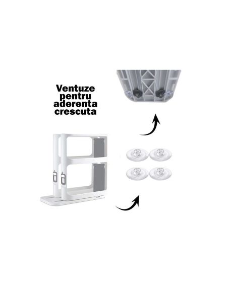 Organizator rotativ, raft dublu, organizator condimente, organizator cosmetice,  Elastix
