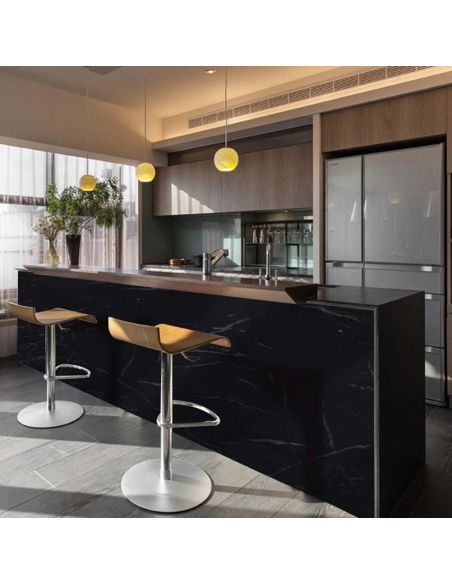 Autocolant blat bucatarie model marmura neagra, autocolant mobila, autocolant autoadeziv, folie mobila Elastix