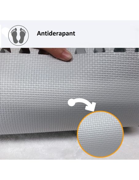 Set 20 bucati mocheta 30 x 30 cm, covor pufos gri tip puzzle, placi covor, placi mocheta Elastix