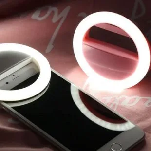 Selfie ring LED smartphone, ring light cu USB, Elastix