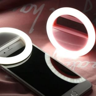 Selfie ring LED smartphone, ring light cu USB, Elastix