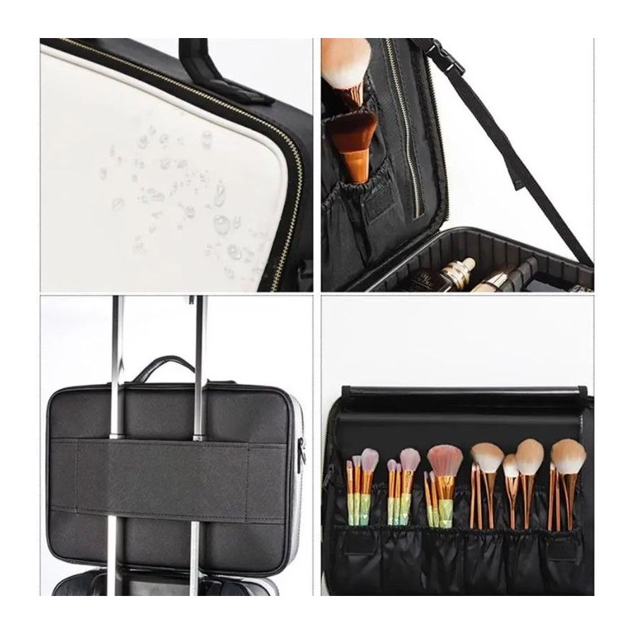 Geanta make-up cu oglinda si lumina LED, geanta...