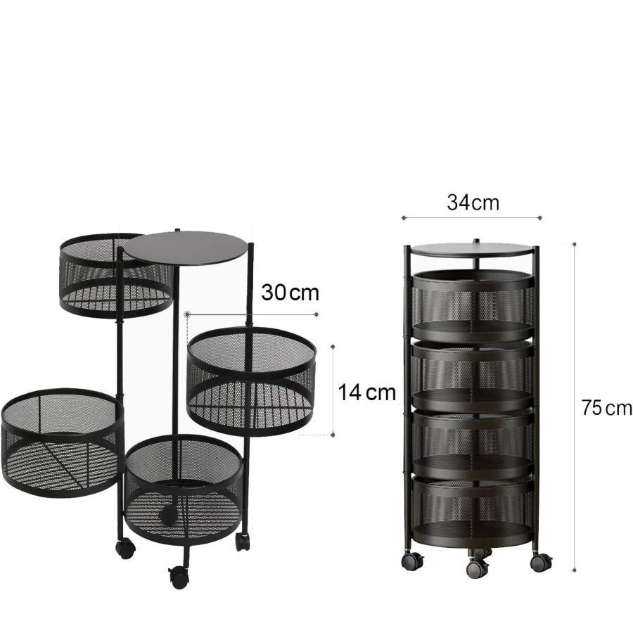 Raft metalic rotativ 4 etaje Pantry Pro,...