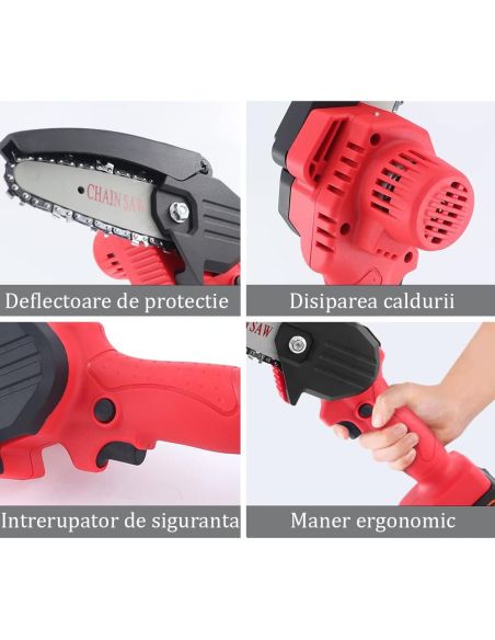 Mini fierastrau portabil, mini drujba cu acumulator 24V, Elastix