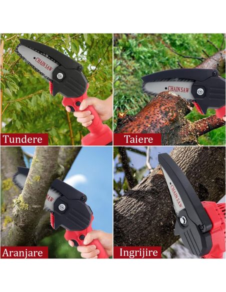 Mini fierastrau portabil, mini drujba cu acumulator 24V, Elastix