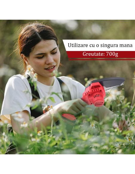 Mini fierastrau portabil, mini drujba cu acumulator 24V, Elastix