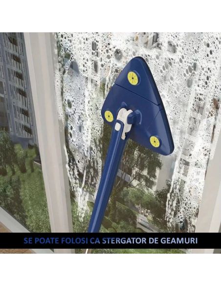 Mop multifunctional, mop triunghiular, mop telescopic, mop 360 gr, Elastix