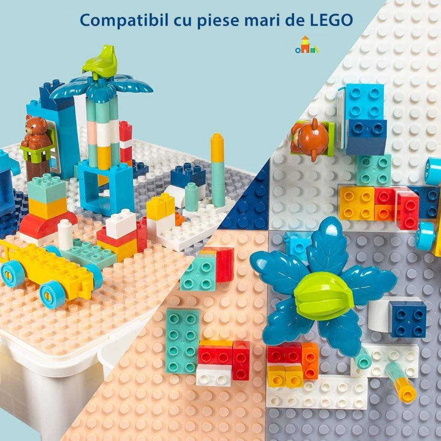 Set 2 mese tip lego pentru copii + 1 scaunel +...