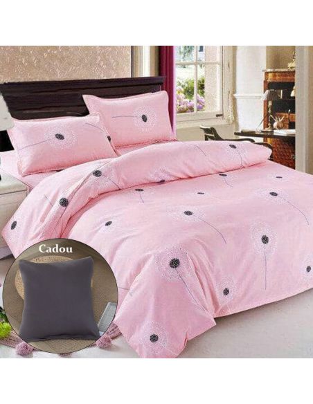 Lenjerie bumbac Dandelion, 2persoane, 4 piese, Elastix