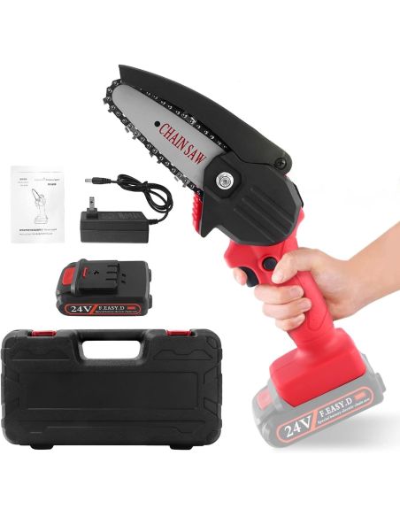 Mini fierastrau portabil, mini drujba cu acumulator 24V, Elastix